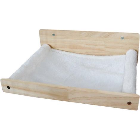 Katzenhängematte zur Wandmontage, Hängematte aus Holz, Käfigregal