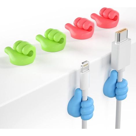 BelleRise - Un ensemble de 12 clips de câble, clips de câble amusants, crochets muraux en silicone, organisateurs de câbles de bureau/mur. (1/5)