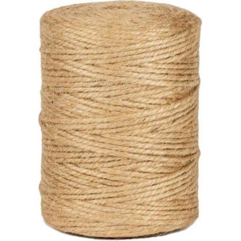 100m de ficelle de jute teinte naturelle, sans goût, convient pour le bricolage, le jardinage, l'entretien, l'emballage, les arts créatifs