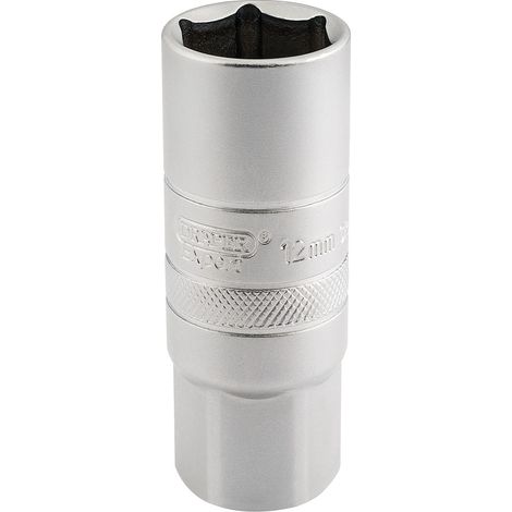Draper 1/2 Square 12mm Thread 6 Point Satin Chrome Spark Plug 18mm Socket 16782 (1/5)