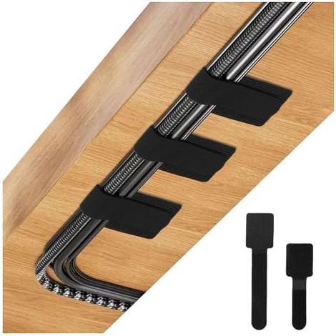 60 Pièces Attache Cable Serre Câble Auto-Agrippantes Réglables Range Câbles Gestion Organisation Rangement Câblage (1/5)