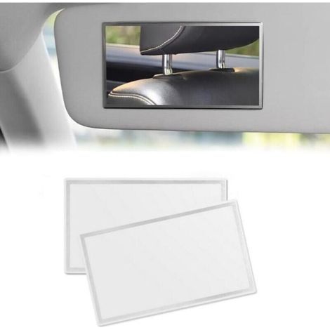 Lot de 2 Miroir de Courtoisie de Pare-Soleil Miroir de Maquillage de Voiture Miroir pour Pare Soleil Voiture Miroir de Voiture Miroir de Courtoisie en Acier Inoxydable pour Voiture, 15x8cm (1/4)