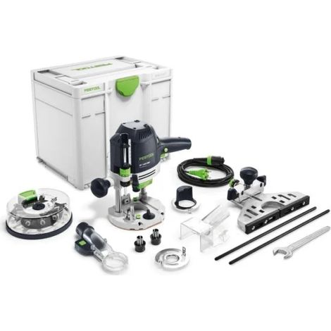 Festool OF 1400 EBQ-Plus con modulo luce e scatola di fresatura in Systainer