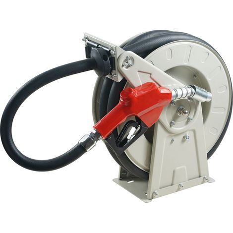 Dérouleur de tuyau de carburant, Ø25,4 mm x 10,06 m, acier carbone robuste, buse automatique, tuyau NBR pour camion-citerne, 20,68 bar (1/5)