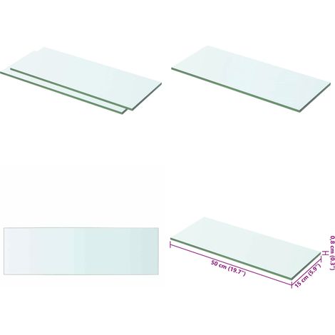 Regalböden 2 Stk. Glas Transparent 50x15 cm - Wandregal - Glasregal - Regalboden - Dekorationselement - Wohnaccessoires - Home & Living (1/5)
