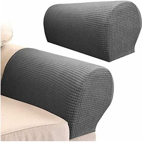 Stück Armlehnenbezüge, wasserdichte Sessel-Schonbezüge, Stretch-Polyester-Sofa-Armlehnenbezüge, Spandex-Couch-Schonbezug für Wohnzimmer-Relaxsofa (Dunkelgrau) FLITI (1/4)