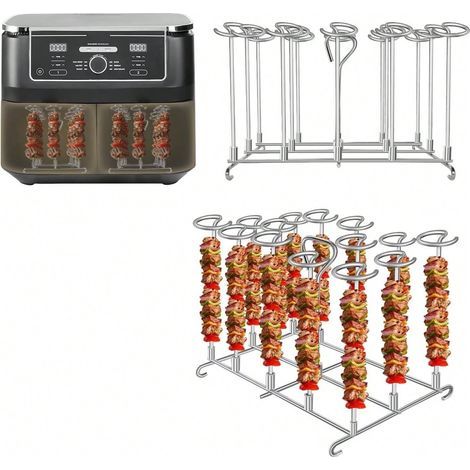 2× 304 Air Fryer Grille pour Ninja AF500EU/AF400EU/AF300EU/SL400EU/Cosori Dual Zone Airfryer, Accessoires Dual Zone Air Fryer (2 Pièces) (1/5)