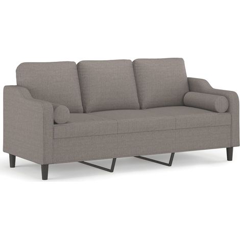 Maison Exclusive - Divano a 3 Posti con Cuscini Tortora 180 cm in Tessuto