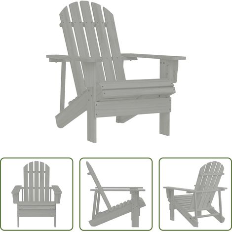 Fauteuil en bois -  Chaise de jardin Bois Gris (1/5)