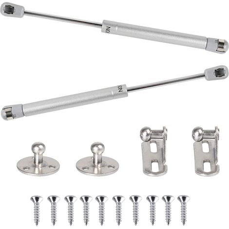 2pcs Ressort à Gaz 100N Vérins à Gaz Hydraulique Bras Pneumatique pour Levage Amortisseur à Gaz 90 Degres avec Vis Charnière Porte Placard pour Ouverture Douce Armoire Meuble Cuisine - 265mm