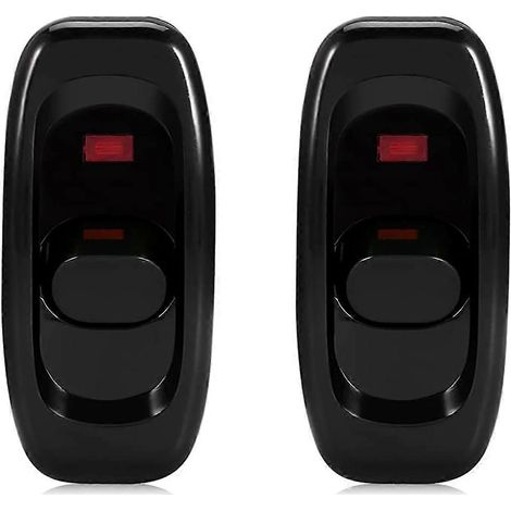 Lot de 2 interrupteurs de lampe de chevet avec voyant lumineux pour petits appareils ou lampes (noir) (1/5)