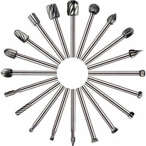 20 pièces d\\'outils rotatifs fraise HSS fraise à bois fraise à bois, utilisée pour Dremel/accessoires utilisés pour le travail du bois de bricolage, outil rotatif de gravure (1/5)