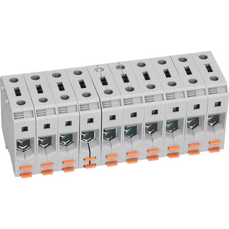 Jeu de 10 Borniers de Jonction 50mm² 150A 1000V UK50N Antidérapant pour Câble (1/5)