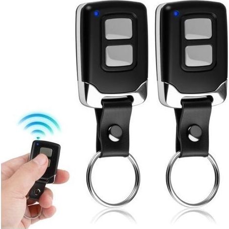 pair 2 Pièces Télécommande Porte de Garage 433 MHz, Garage D'ouvre-Porte avec 2 Canaux, 433 MHz Télécommande Portail Universelle, Transmetteur Telecommande pour Portails et Barrières Automatiques (1/4)