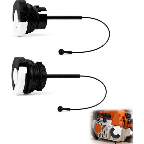 Lot de 2 Bouchons Réservoir - Plastique Renforcé - Étanchéité Carburant Huile - Tronçonneuse Jardinage Pro - Compatible Modèles MS (1/5)