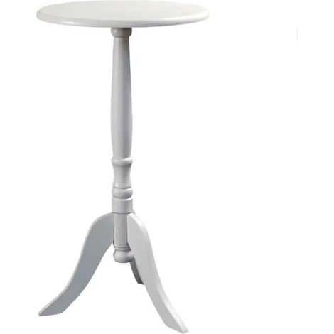 Set de 2 mesas auxiliares blancas Ø30 x 55 cm con diseño clásico y elegante