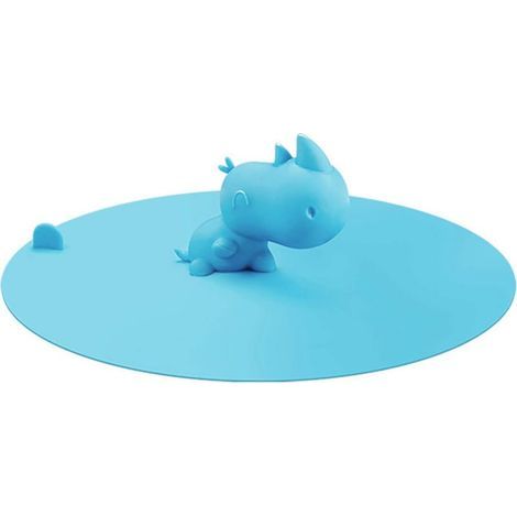 Bouchon de baignoire/évier universel en silicone, 15 x 15 cm, style dessin animé, bleu. (1/5)