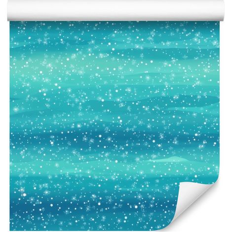 Papier peint aquarelle galaxie turquoise, menthe et céladon 50x1000 cm (1/5)
