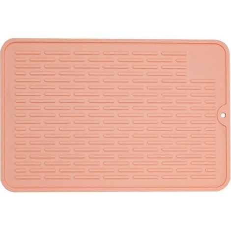 Tapis d'alimentation en silicone lavable pour chiens et chats, utilisable à l'intérieur comme à l'extérieur. Convient aux animaux de compagnie. Couleur : rose. (1/5)