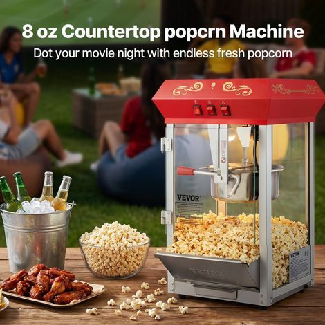 Machine à Pop Corn 850 W, Appareil à Pop-corn de Comptoir Électrique, Grand Bol de 227 g pour 48 Tasses par Lot, avec Verre Trempé,… (1/5)