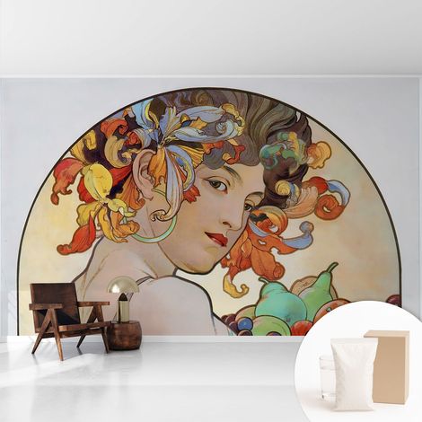 Papier peint intissé pour salon chambre à coucher peint imprimé Installation facile - Colle incluse gratuite Art nouveau coloré 416x254 cm (1/5)