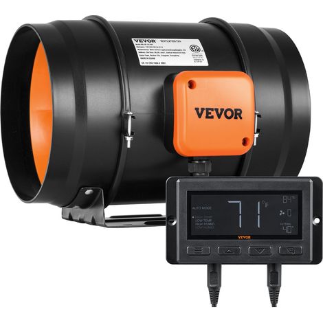 Ventilateur d'Extraction 200 mm Extracteur d'Air Conduit 1371 m³/h 68 W Régulateur Température Humidité Silencieux Moteur Électrique pour Refroidissement Tentes Croissance Cultures Hydroponiques (1/5)