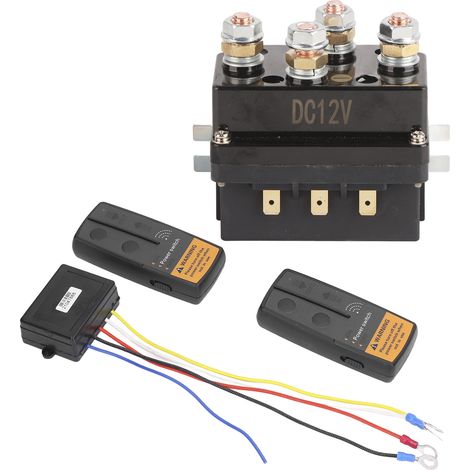 GARRYFIZH Kit de télécommande sans fil DC500A 12 V pour treuil, avec relais solénoïde, pour VTT/UTV de 8 000 à 12 000 lb.