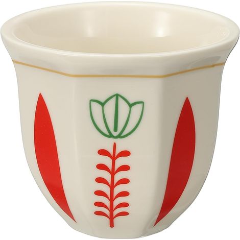 Tasse à café arabe en céramique de 250 ml, tasse à café expresso pour latte, cappuccino, lait, bureau, maison, fête, cadeaux (blanc/rouge, style H) (1/5)