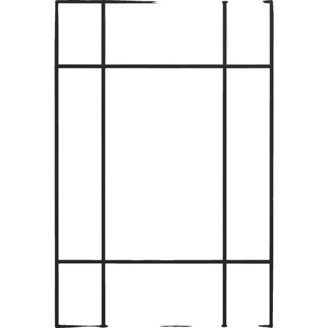 Espejo de pared rectangular con marco metálico, color negro, 90x2x60 cm. (1/2)
