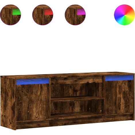 Maison Exclusive - TV-Schrank mit LED-Beleuchtung Räuchereiche 13
