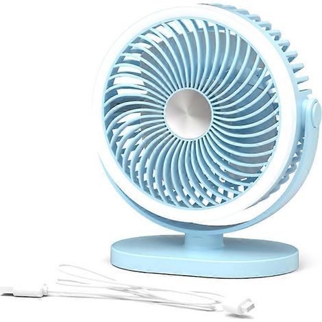 Ventilateur de bureau portable pour le camping, avec un flux d'air puissant et une interface de chargement USB. (1/4)