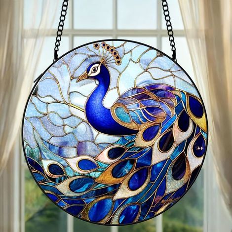 Attrape-soleil vitrail dauphin 30 cm décoration suspendue fenêtre animal coloré cadeau (1/5)