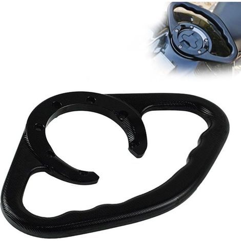 CNC aluminum motorcycle fuel tank handle - Rear passenger grab bar - For Kawasaki fuel tank - Provides a firm grip (black) (1/4)