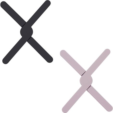 Trivet En Silicone - Forme Croix - Résistant À La Chaleur Jusqu'à 232 °C - Pliable Et Antidérapant - Pour Plats Chauds - Lot De 2 (1/5)