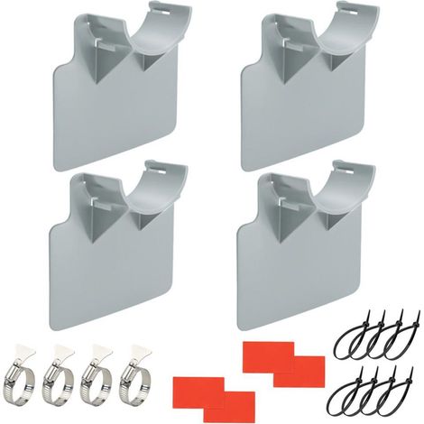Support de tuyau d'arrosage amélioré, gris, lot de 4, robuste, pour piscines hors sol