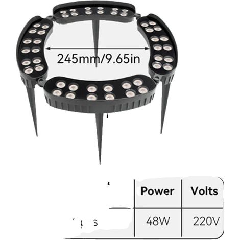 Lampada da giardino per esterni, impermeabile IP65, design a risparmio energetico, luce calda, 245 mm (1/2)