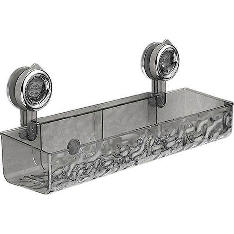 Étagère à ventouses sans perçage, style luxueux et léger, motif glacier, grise, style allongé (1/5)