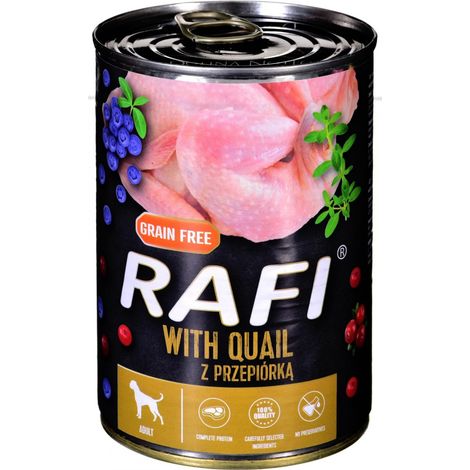 Rafi Nassfutter für Hunde mit Wachtel, Blaubeeren und Preiselbeeren 400 g (1/2)