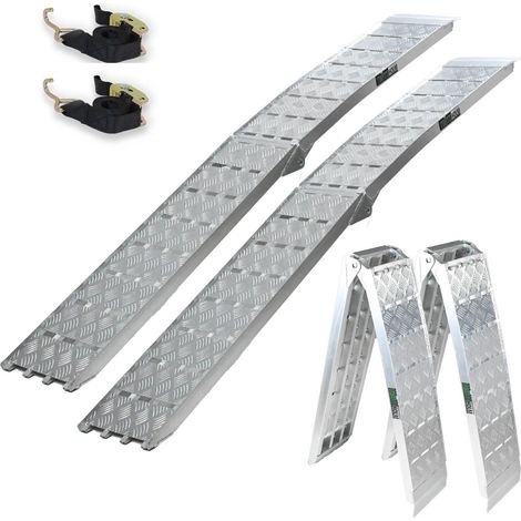 TRUTZHOLM 2 x Auffahrrampe klappbar 226 cm Traglast 1360 kg Alu grau Motorradrampen Verladerampen