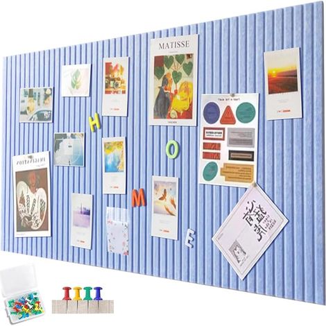 Large Felt Notice Board, Large Cork Plaque (Misty Blue) (1/5)