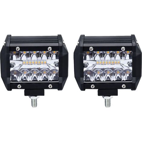 x 7-Zoll-LED-Lichtleiste, kombinierter Arbeitsscheinwerfer mit Fernlicht und Nebelscheinwerfer, 5 Beleuchtungsmodi