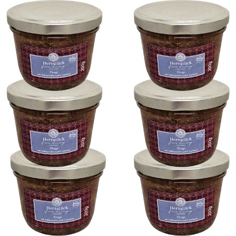 6x Ziegenfleisch mit Süßkartoffeln und Cranberries 200 g für Hunde Futtermittelallergien Harnwegsinfekte Paul & Paulina (Kopie) (1/2)