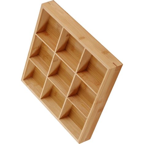 Plateau en bois compartimenté à plusieurs niveaux, plateau de service pour restaurants de fondue chinoise, assiette à sushis, 9 compartiments (1/5)