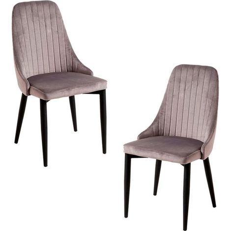 Packs Sillas Comedor - Pack 2 Sillas Kan Terciopelo - Gris (1/5)