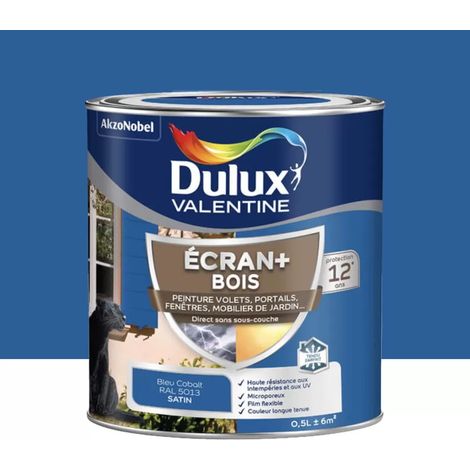 Peinture DULUX VALENTINE Ecran+ Bois Bleu cobalt 0,5 L (1/4)