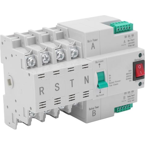 Commutateur de transfert automatique double alimentation 4P sur rail DIN pour boîte de distribution PZ30, 220 V CA, 80 A (1/5)