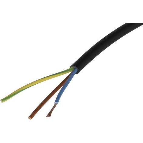 Cyclingcolors – Câble électrique H05VVF 3x0,75mm2 noir 2m – Conducteur flexible en cuivre – Tension 300/500V – Pour appareils électriques