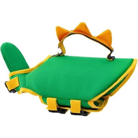 OMABETA gilets réfléchissants pour Dinosaure vert S Buste : 43-56 cm/17-22 pouces, Cou : 31-41 cm/12,2-16,14 pouces, pour 2,5-5 kg (1/4)