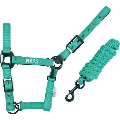 POOL'S Cavezza nylon TURCHESE con lunghina MISURA FULL