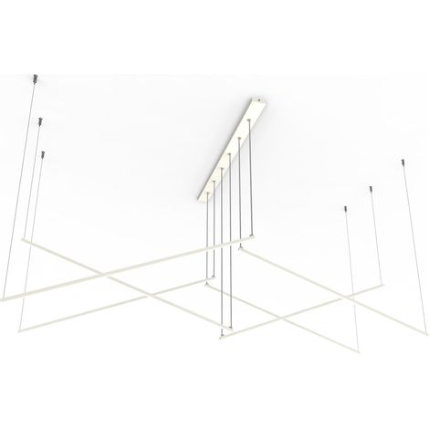 LUMICOM STORM Sospensione, STRIP LED, 102W/m, 4000K, metallo, bianco lucido, l 200 (1/2)